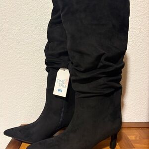 Time and Tru Women's Elegant Black Heeled Boots